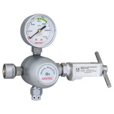 Medical oxygen cylinder regulator with pressure gauge