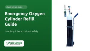 Emergency Oxygen Cylinder Refill Guide: oxygen cylinder with regulator and flowmeter