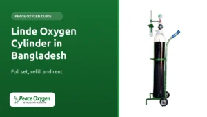 Linde Oxygen Cylinder in Bangladesh guide: oxygen cylinder with regulator on a trolley