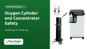 Oxygen cylinder and concentrator safety guide: cylinder on a trolley and a home oxygen concentrator